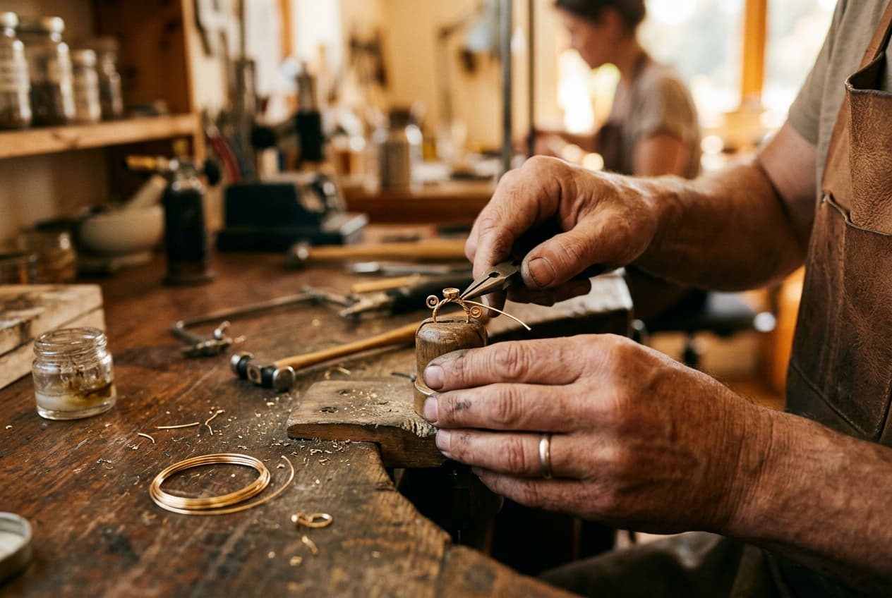 Dastkarigari artisan crafting jewelry by hand